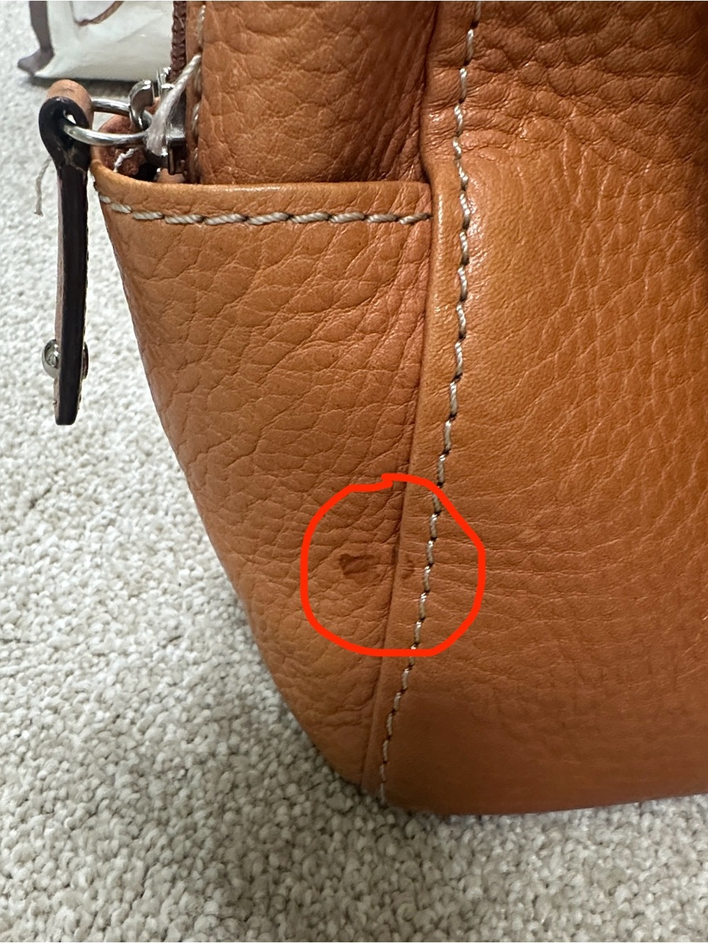 Vintage tan, pebble, leather, fossil shoulder bag dual shoulder straps - Picture 14 of 16